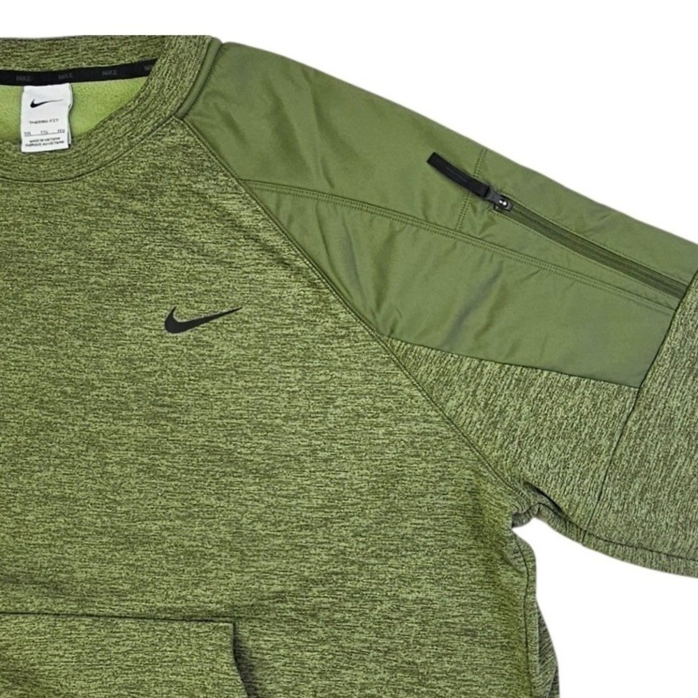 Nike Therma-FIT Mens XXL Crewneck Sweatshirt Rough Green Heather DQ4854-326 - Picture 8 of 11